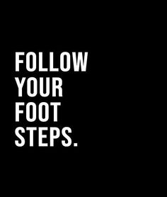 the words follow your foot steps are in white on a black background with an image of a soccer ball