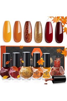 Amazon.com : Fall nail colors Diy Home Salon, Nails Country, Orange Nail, Quick Nail, Dry Nails Quick