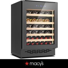 an image of a wine cooler with many bottles