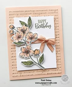 a handmade birthday card with flowers on it