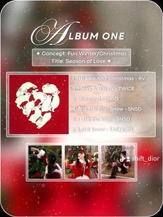 the album cover for christmas is shown in red and white colors, with an image of a