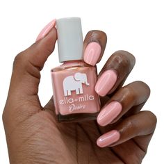 Soft neutral pink shimmer Nail polish bottle 13.3 ml - 0.45 fl oz | ingredients "17-Free" products do not contain: Acetone, Animal-Derived Ingredients, Bisphenol-A, Camphor, Ethyl Tosylamide, Formaldehyde, Formaldehyde Resin, Gluten, Glycol Ether of Series E (Gycol ethers derived from ethylene oxide), Nonylphenol Ethoxylate, Parabens, Phthalates (including DBP), Styrene, Sulfate, Toluene, Triphenyl Phosphate (TPHP/TPP), Xylene Vegan Animal cruelty-free Quick Dry Chip Resistant Made in the USA po Ella And Mila Nail Care, Ella And Mila Nail Polish, Pink Shimmer Nails, Pink Shimmer Nail Polish, Nail Polish Bottle, Neutral Pink, Shimmer Nail Polish, Nail Polish Bottles, Pink Polish