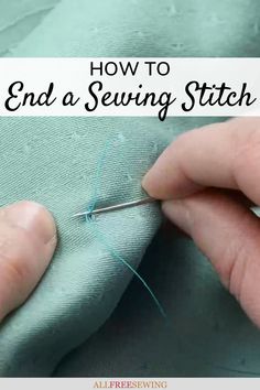 someone is stitching the end of a piece of fabric