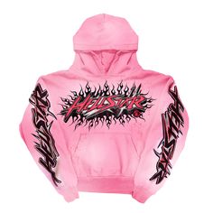 Women's Pink Hoodies with Y2K Hip Hop Graphic Print Print Letters, Harajuku Street, Harajuku Fashion Street, Gothic Tops, Sweaters For Men, Y2k Hoodie, Top Streetwear, Vintage Hoodies, Retro Print