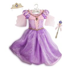 High times Their life as a Disney Princess is about to begin with this deluxe Rapunzel costume set. The three-piece Tangled set includes light-up dress and wand, plus a singing tiara, which together provide interactive fairytale play See Size Chart Magic in the details... Authentic Disney Princess Costume Set includes dress, tiara, wand, and padded hanger Part of the Rapunzel Costume Collection for Kids Dress Activate twinkling lights by pressing button on dress or use wand, included Dress featu Light Up Costumes, Light Up Dresses, Baby Cosplay, Rapunzel Costume, Disney Princess Costumes, Disney Dress Up, Up Costume, Tangled Rapunzel, Disney Rapunzel