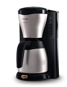 a black and silver coffee maker on a white background