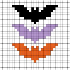 a cross stitch pattern with the face of a pumpkin wearing a batman mask on it's chest