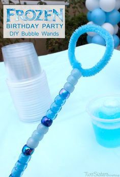 a frozen birthday party diy bubble wands