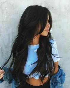 Warm Black Hair, Black Hair Ideas, Hairstyles With Layers, Long Layered Haircuts, Long Dark Hair, Stunning Hairstyles, Long Black Hair, Long Layered Hair, Haircuts For Long Hair