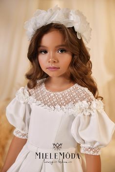 White Princess Dress, Kid Dress, Flower Girl Gown, Girls Communion Dresses, Holy Communion Dresses, White Ball Gowns, Luxurious Dresses, Girls Holiday Dresses, 1st Communion