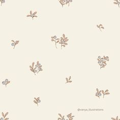 a wallpaper with flowers and leaves on it