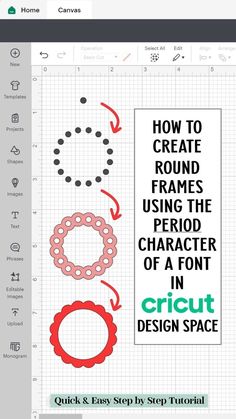 how to create frames using the character of a font in cricut design space