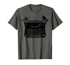 PRICES MAY VARY. Vintage Typewriters are in! Show your inner artist by wearing this hipster print! Not only will you feel inspired, you will look inspired in this Vintage Typewriter t-shirt for writers! Lightweight, Classic fit, Double-needle sleeve and bottom hem Hipster Prints, Vintage Typewriter, Vintage Typewriters, Vneck Tshirt Women, Feel Inspired, Typewriter, Tee Shop, Shirt Outfit, Branded T Shirts