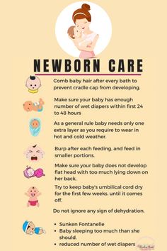 a baby's newborn info sheet with the words newborn care