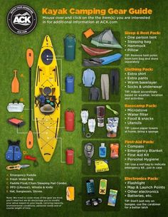 the kayak camping gear guide includes everything you need to pack in your kayak