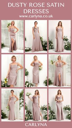 a collage of photos showing different styles of dresses