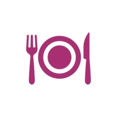 a fork, knife and plate on a white background