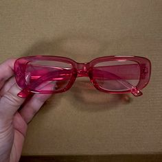 Clear Plastic Dark Pink Lenses Frames Rectangular Brand New Hot Pink Glasses, Vera Bradley Glasses, Translucent Sunglasses, Clear Sunglasses, Reflective Sunglasses, Tortoise Sunglasses, Pink Sunglasses, Rectangular Sunglasses, Oval Sunglasses