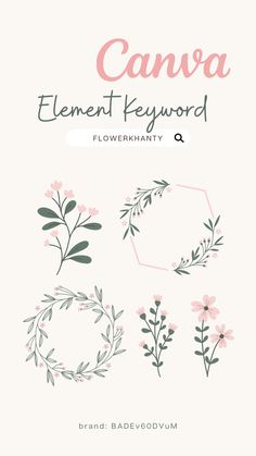 Floral, flower, flower vector, canva element, cute, doodle, floral doodle, flower doodle, wedding, wedding decoration Element Canva Idea, Canva Stickers, Canva Tricks, Keyword Elements Canva, Floral Wreath Wedding, Canva Element Keyword, Canvas Learning, Canva Element, Minimalist Tattoos