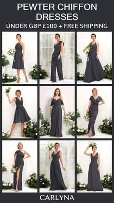 a collage of photos showing different styles of dresses