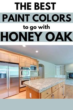 the best paint colors to go with honey oak for kitchen cabinets and countertops that look like wood