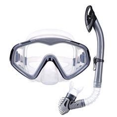 a scuba mask and snorkels are shown with the goggles attached to it