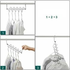 Main Features SAVE 80% OF WARDROBE SPACEHangers can save 80% of wardrobe space and keep clothes clean without wrinkles. It is a perfect cloth organizer for organizing the closet. It is suitable for homes, apartments, clothing malls, and other limited space. ESPECIALLY SUITABLE FOREach hanger can hang 10 clothes horizontally or 5 pieces vertically, up to 40 pounds. Especially suitable for heavy winter overcoats. It is a must-have closet organizer for an ideal closet system. EXCELLENT FUNCTIONSIt Wardrobe Closet Organization, Organize Cabinets, Messy Wardrobe, Metal Closet, Closet Space Savers, Organiser Son Dressing, Organizer For Closet, Shelf Hanger, Folding Hanger