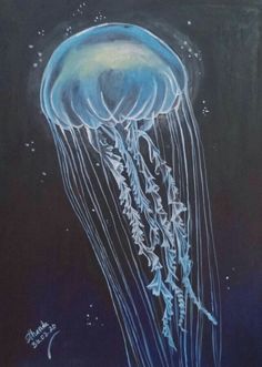 a painting of a jellyfish in the water