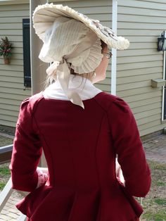 cranberry wool jacket, 1770s by Fashionable Frolick, via Flickr 18th Century Jacket, 18th Century Hats