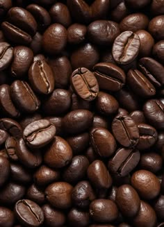 some coffee beans are piled up together