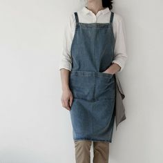 The 100% cotton denim apron adopts the special process of washing and nostalgic, which makes the apron extraordinary in texture. Product information: Material: denim Color: blue, light blue Product size: H 33 in / 83cm x W 30 in / 76cm Shoulder strap: Adjustable Packing method: OPP single pack Weight: 0.3kg approx SKU: 952-A083 TY Note: Please allow 2-4cm discrepancy due to different measurement method. Due to different shooting and display equipment. The color may be slightly different. Thank y Casual Cotton Apron With Pockets, Medium Wash Cotton Denim Dress With Pockets, Bar Apron, Jean Apron, Texture Product, Denim Pinafore, Craft Apron, Denim Apron, Blue Bar