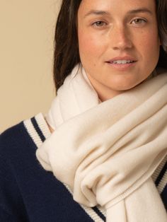 Made from 100% cashmere, the Cashmere Oversized Scarf is super-soft and light enough to wear all day. Winter is the most coveted wardrobe staple, this scarf will keep you warm even on the chilliest days. Its cozy, generously-sized silhouette is breathable, unbelievably soft. Chic and versatile, this scarf can be worn around the neck or draped over the shoulders for an elevated look. Material100% Mongolian CashmereSustainabilityOEKO-TEX Certified Woven Shoes, White Scarf, White Scarves, Denim Hat, Oversized Scarf, A Perfect Circle, Cropped Blazer, Scarf Men, Engineered Garments