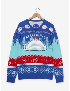 Disney Big Hero 6 Baymax with Mochi Holiday Sweater - BoxLunch Exclusive | BoxLunch Disney Big Hero 6, Disney Xmas, San Fransokyo, Welcome Christmas, Hanukkah Decor, Holiday Hoodies, Disney Plush, Adventures By Disney, Disney Holiday