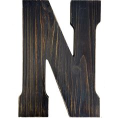 the letter n is made out of wood