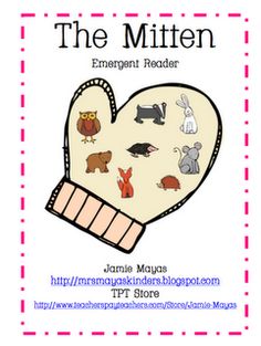 the mitten project book cover with an image of a glove and animals on it