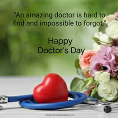 a doctor's stethoscope next to a bouquet of flowers and a heart