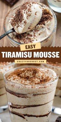 Looking for a simple, decadent dessert? Easy Tiramisu Mousse combines the classic tiramisu flavors of espresso and mascarpone in a no-bake mousse. It’s creamy, layered, and ideal for no-bake sweet treats you can serve in individual portions! Individual Tiramisu Cups, Tiramisu Flavors, Tiramisu Pudding, Tiramisu Mousse, Mousse Recipes Easy, Easy Tiramisu, Classic Tiramisu, Easy Tiramisu Recipe, Layered Desserts