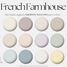 the front cover of french farmhouse house, featuring different shades of gray and white paint