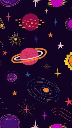 an image of a space scene with planets and stars