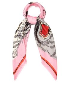 Scarf Gucci, Gucci Tiger, Pink Shawl, Gucci Scarf, Silk Twill Scarf, Gucci Designer, Gucci Eyewear, Face Print, Tiger Face