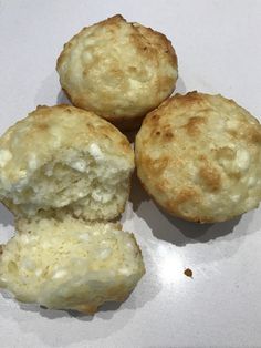 three biscuits are stacked on top of each other