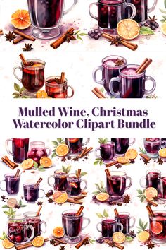 Add a touch of holiday magic to your festive projects with our charming Mulled Wine, Christmas Watercolor Clipart Bundle. These high-quality images will make your invitations, crafts, banners, and other creative endeavors truly stand out. Don't miss the chance to infuse your work with warmth and whimsy - grab this set today! Mulled Wine Christmas, Wine Watercolor, Wine Clipart, Wine Christmas, Christmas Drink, Watercolor Graphic, Dream Catcher Boho, Mulled Wine, Holiday Magic