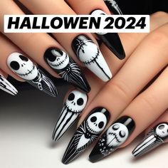 Nightmare Before Christmas Nails, Silk Wrap Nails, Horror Nails, Nail Prices, Gothic Nails, 2024 Design, Pink Nail Designs, Halloween Nail Designs, Halloween Nail