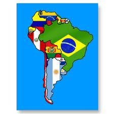 the map of south america with flags on it