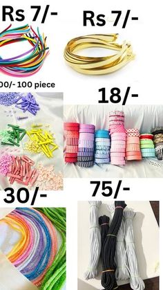 different types of thread and spools are shown in this collage with the words,