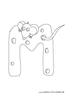 the letter m is for mouse coloring page