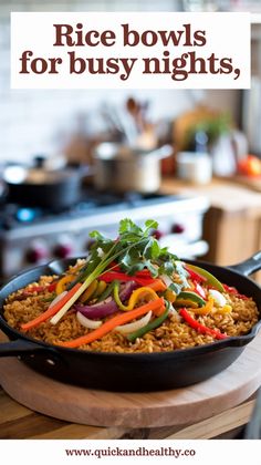 Feed the whole family with these quick and tasty rice bowl recipes! Packed with healthy ingredients and made in a snap, these bowls are perfect for busy nights Rice Bowl Recipes, Rice Bowls Recipes