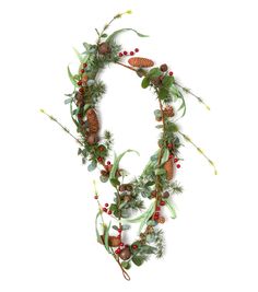 a christmas wreath with pine cones and berries