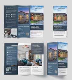 three fold brochure design for real estate