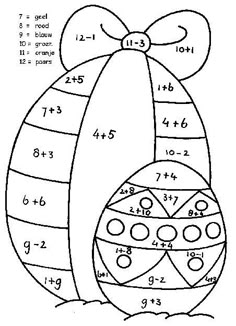 a coloring page with an easter egg and numbers